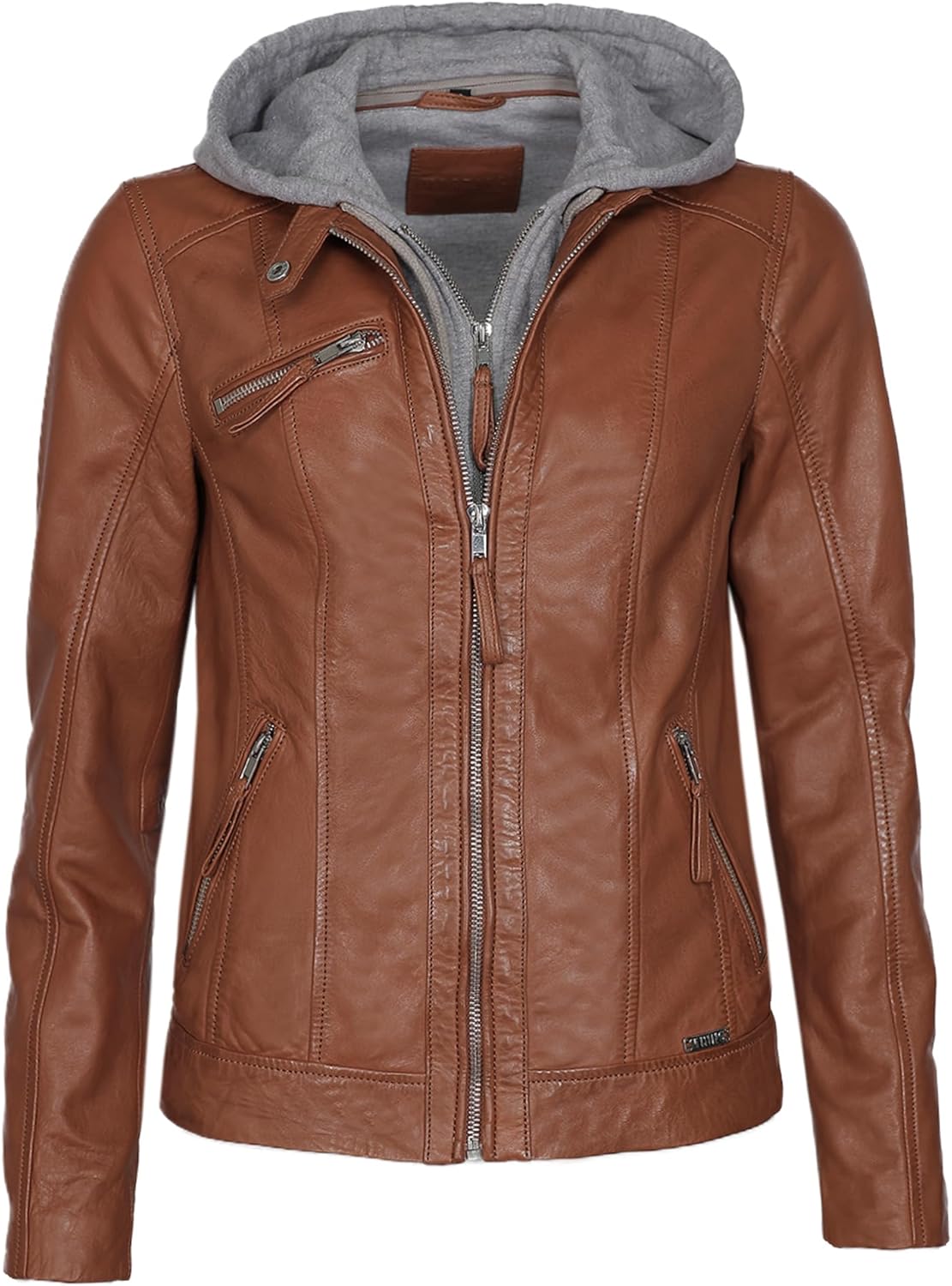 Mustang Veste en cuir - vintage brown/marron foncé - ZALANDO