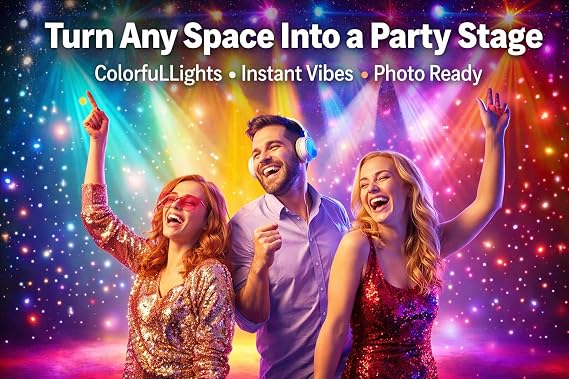 Disco Rainbow Backdrop 7x5ft Rainbow Stage Photography Backdrop Vintage Lights 90s Neon Dance Birthday Party Photography Background