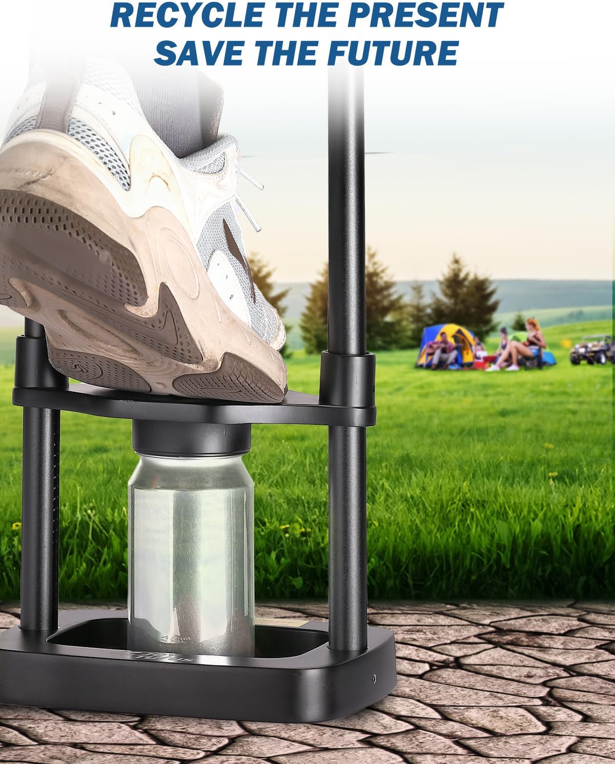 JOYTUTUS Can Crusher, 12 oz - 24 oz Metal Can Presser, Foot Operated Pedal Can Smasher with Spring Design, Recycling Tool for Soda and beer Cans, Suitable for Camping/RV (Patented Design)