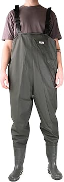 Savage Island Waterproof Chest Waders with Boots - PVC Coated   for Fishing, Farming & Outdoor Use