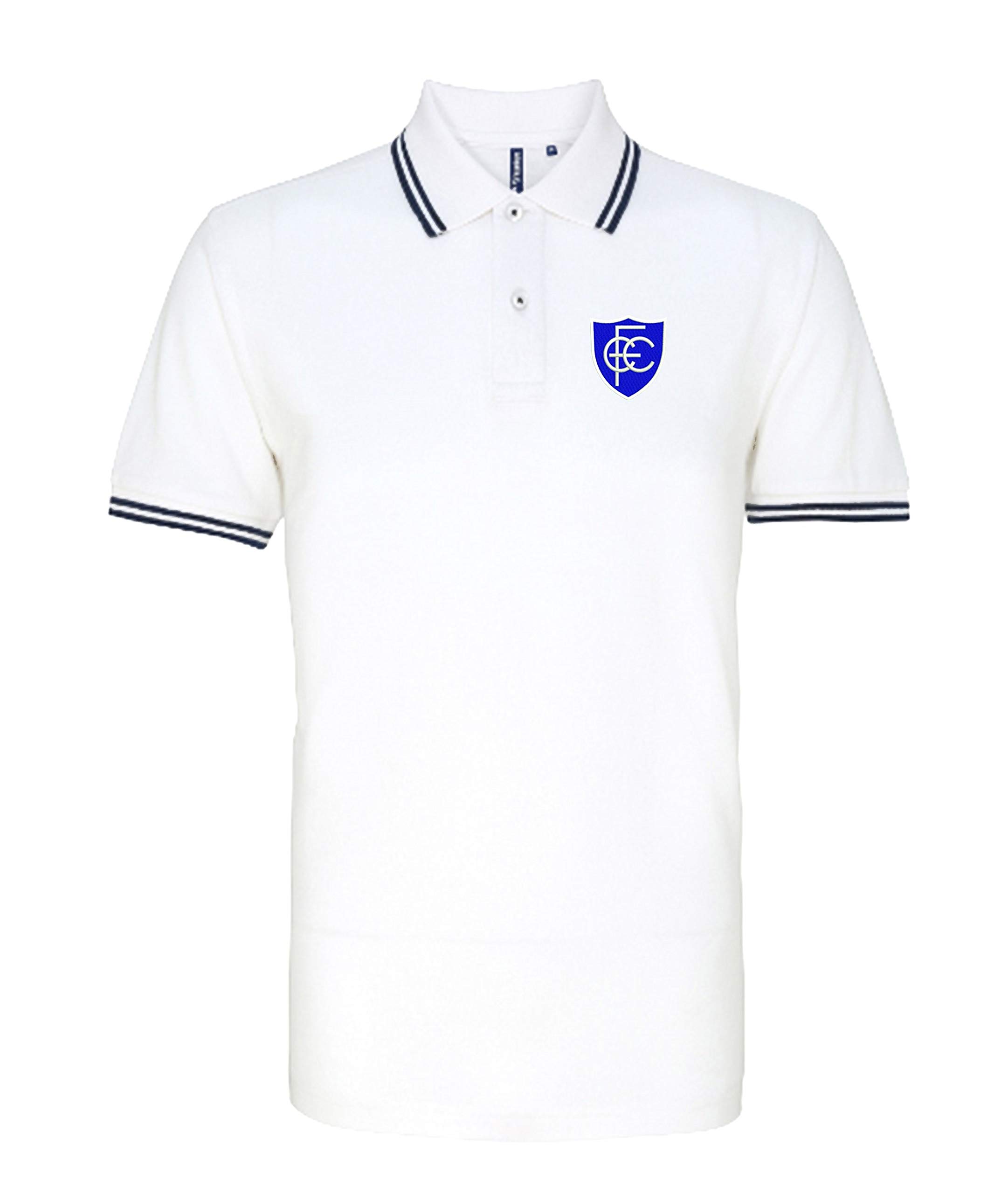 Chesterfield 1950s Retro Football Iconic Polo Embroidered Logo White/Navy