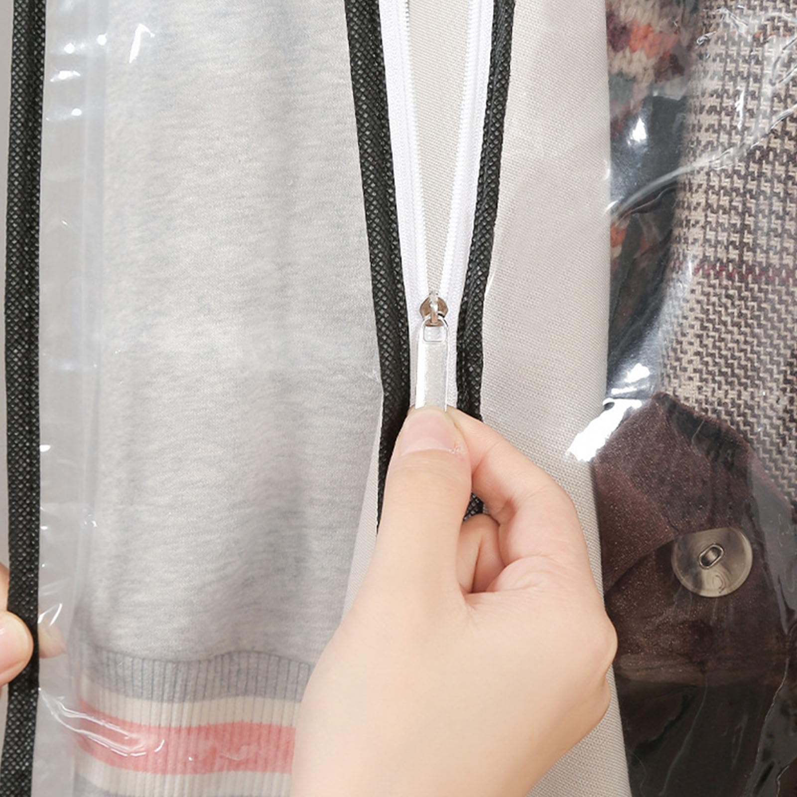 Bolsa de ropa de viaje, transparente, impermeable, PEVA, a prueba de polvo, para trajes, abrigos, hogar, oficina, almacenamiento, portátil, organizador de armario de viaje