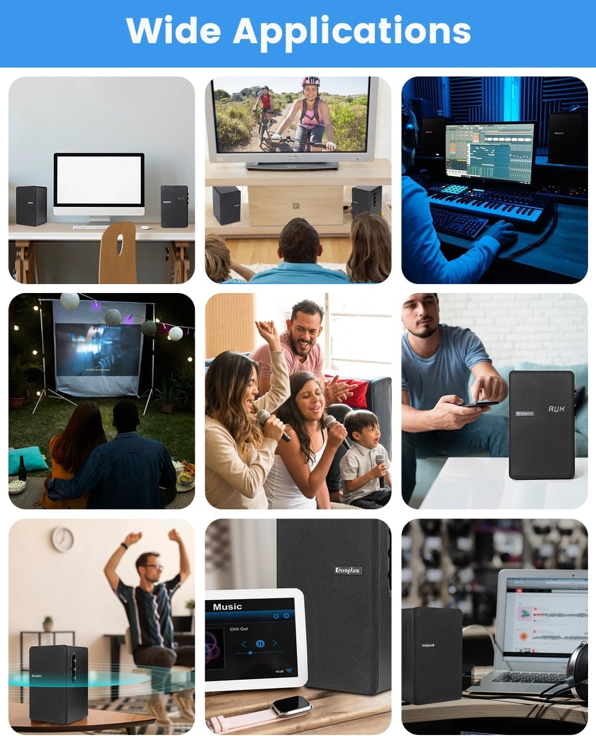 Powered Bookshelf Speakers Pair, Vinyl Record Player Speakers with 4 Inch Woofer, Turntable Speakers Wired Optical/ARC/RCA/AUX/BT Input, HiFi Stereo Speakers for TV PC Home Audio Theater - Image 4