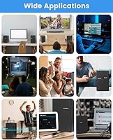 Vista 4 de Powered Bookshelf Speakers Pair, Vinyl Record Player Speakers with 4 Inch Woofer, Turntable Speakers Wired Optical/ARC/RCA/AUX/BT Input, HiFi Stereo