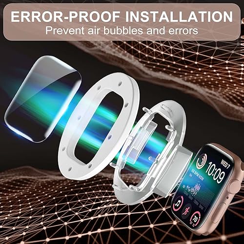 Miniatura 18 de Protector de pantalla compatible con Apple Watch Series 11/Series 10 de 1.654 pulgadas, vidrio templado, cobertura completa, sin burbujas, película