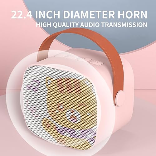 Miniatura 4 de Mini máquina de karaoke para niños, altavoz Bluetooth portátil con micrófono inalámbrico, juguetes de reproductor de música para niños para niñas y