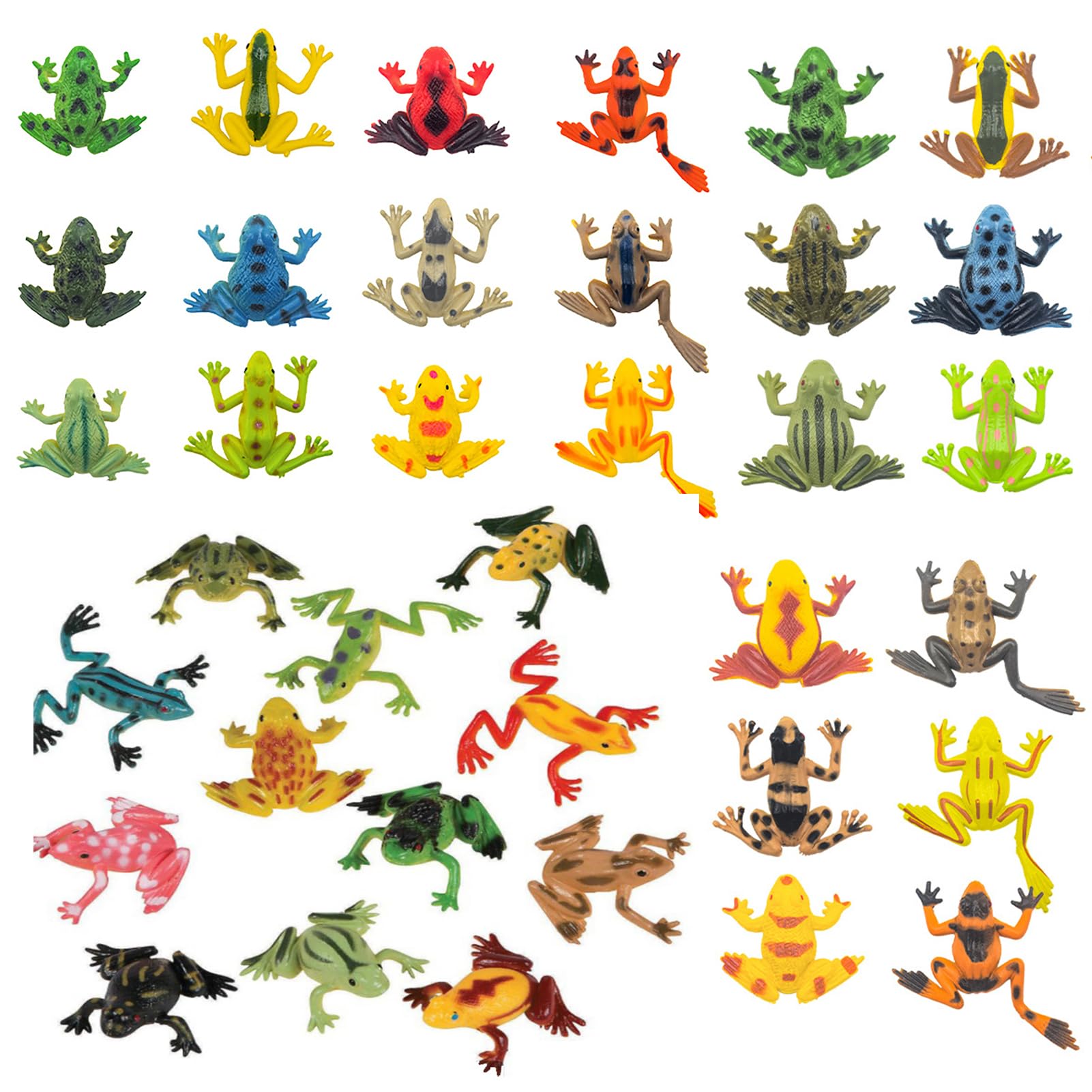 Aonuily Plastic Frogs, 36Pcs Mini Resin Fake Frog Figures for Decor