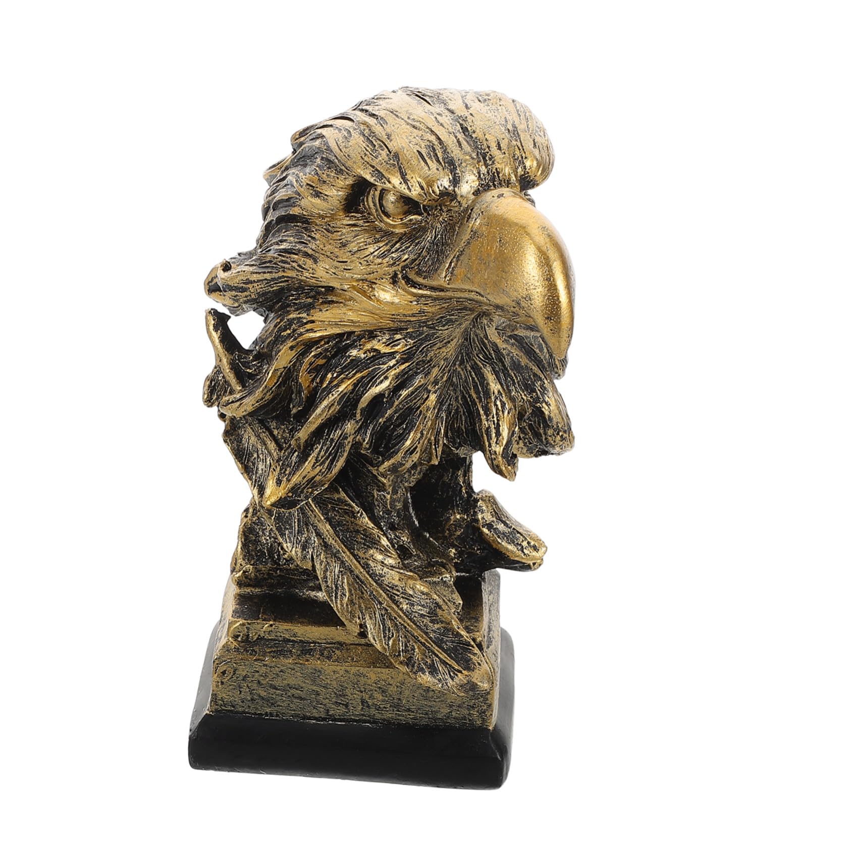 Sculpture tête d'aigle dorée objet de décoration design nordique rétro table et étagère salon