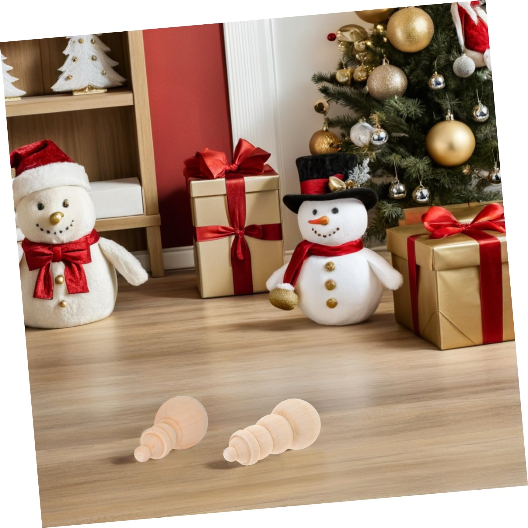 20piezas Adornos De Muñeco Madera Sin Terminar Miniatura Para Colgar Figuras De Muñeco Para Pintar y Manualidades Navideñas