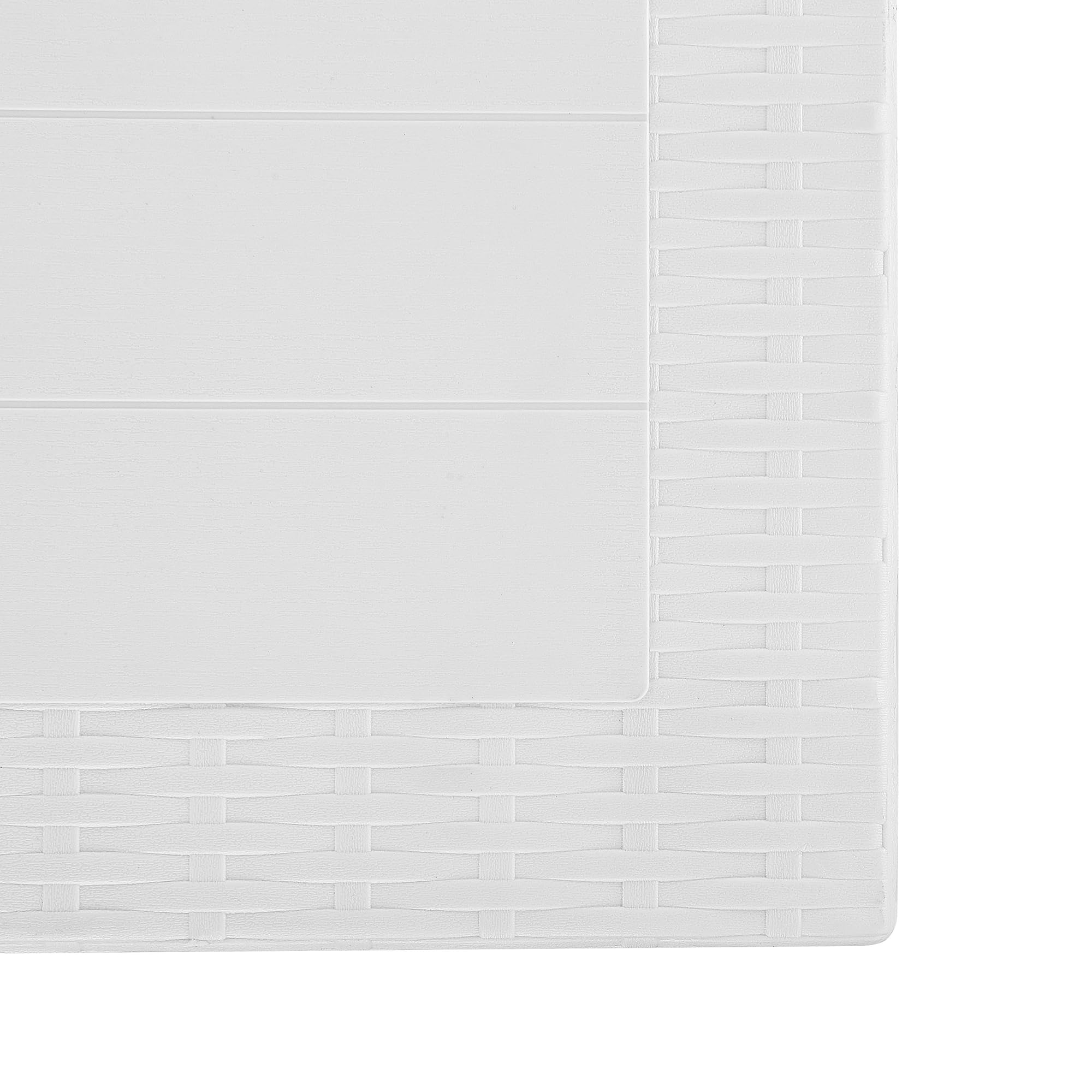 Beliani Table d'Extérieur Carrée 80 x 80 cm Blanche Effet Rotin pour Jardin ou Terrasse