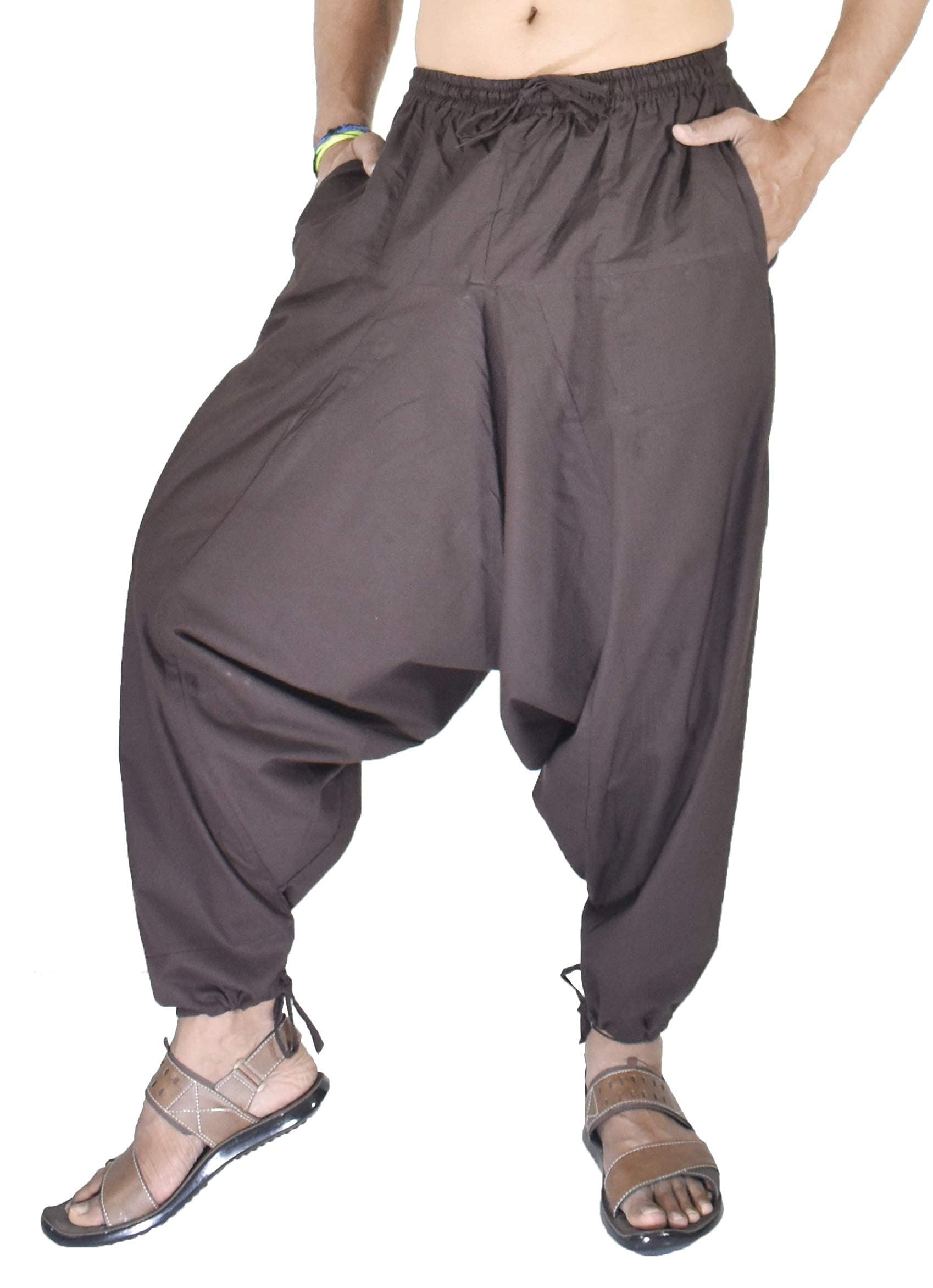 white whale you think, we bring Men's Cotton Solid Harem Pants Yoga Trousers Hippie Pant-picture-42