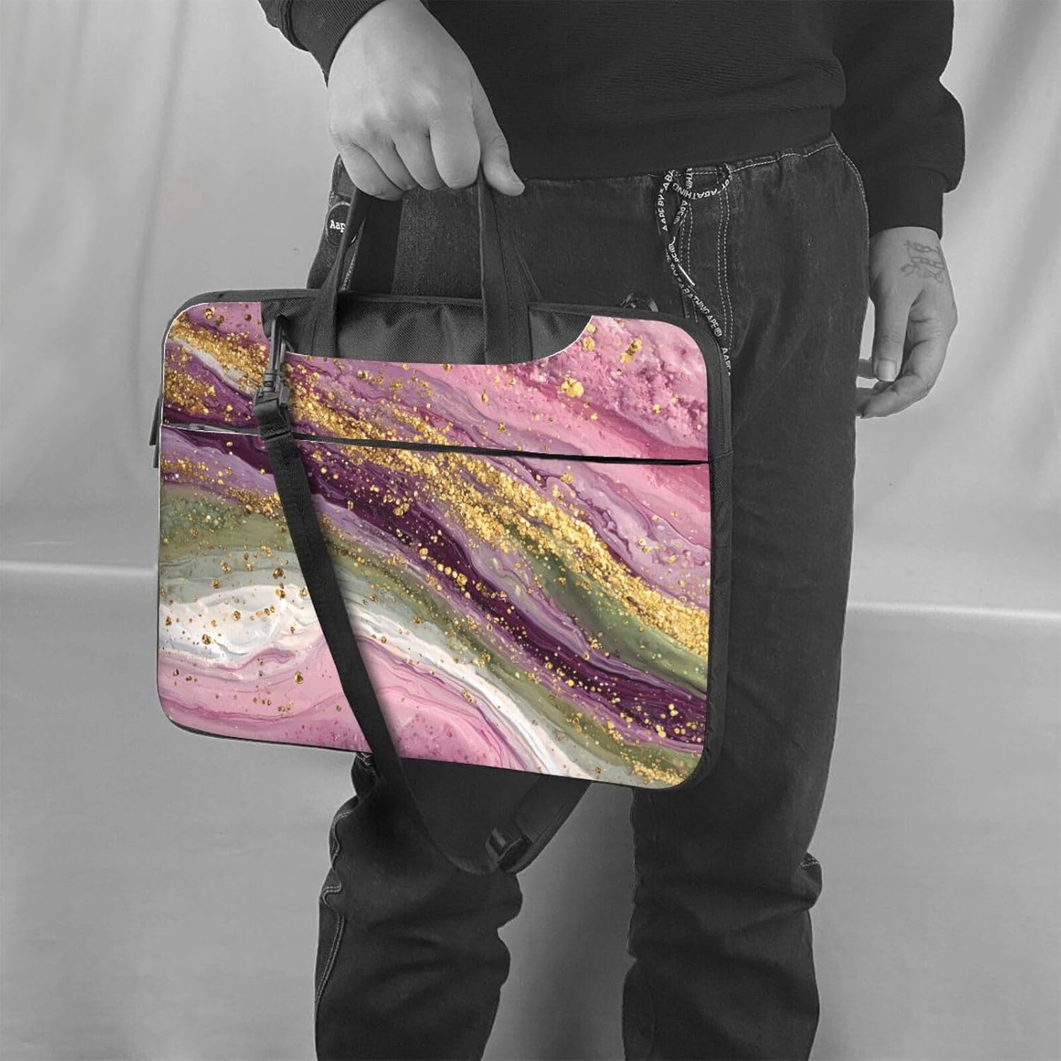 Laptop Bag with Unique Purple Dreams Pattern Light and Easy To Carry for Business Trips Work and Study image 2