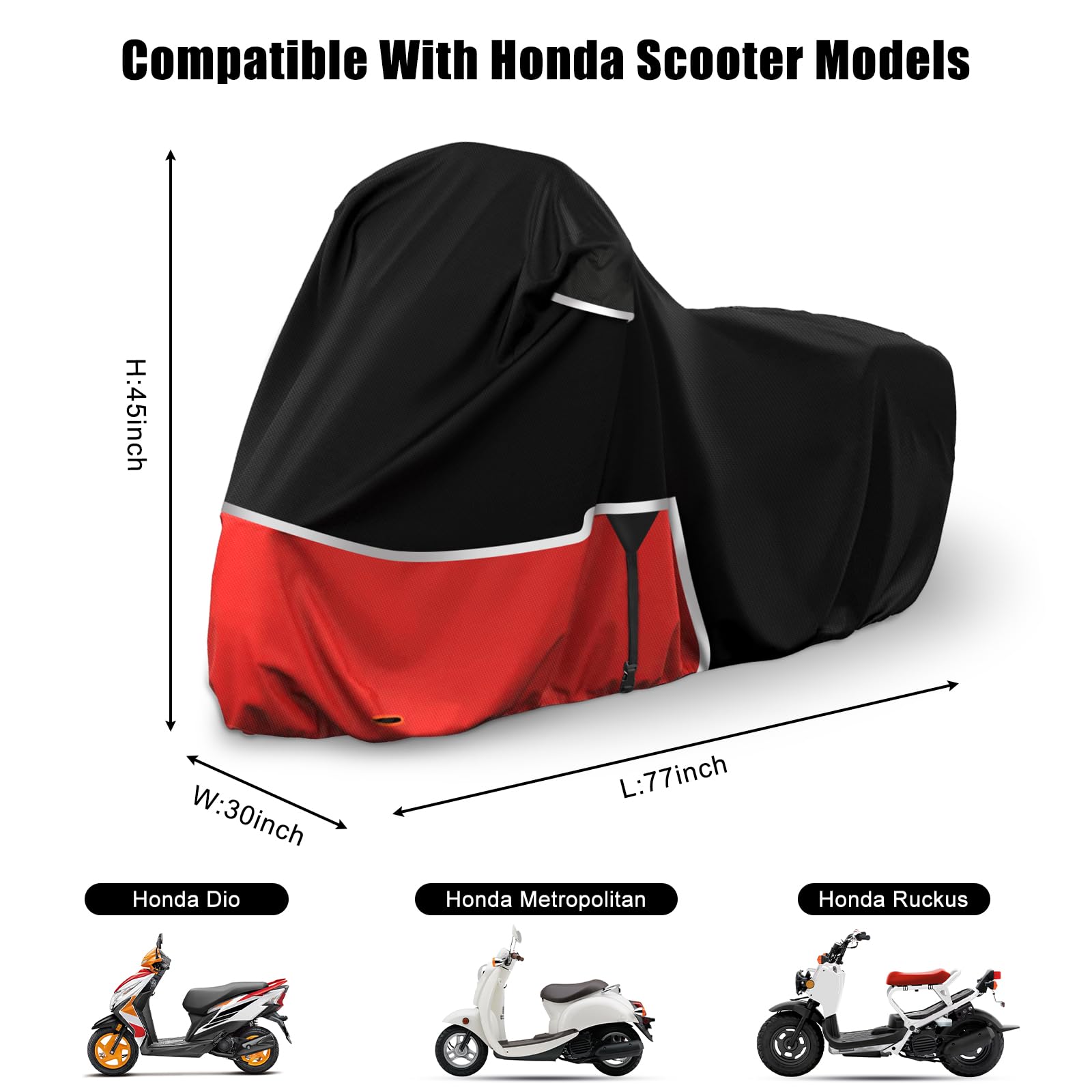 Motorcycle Bike Scooter Cover Dust Protector For Honda Ruckus 50 - Foto 3