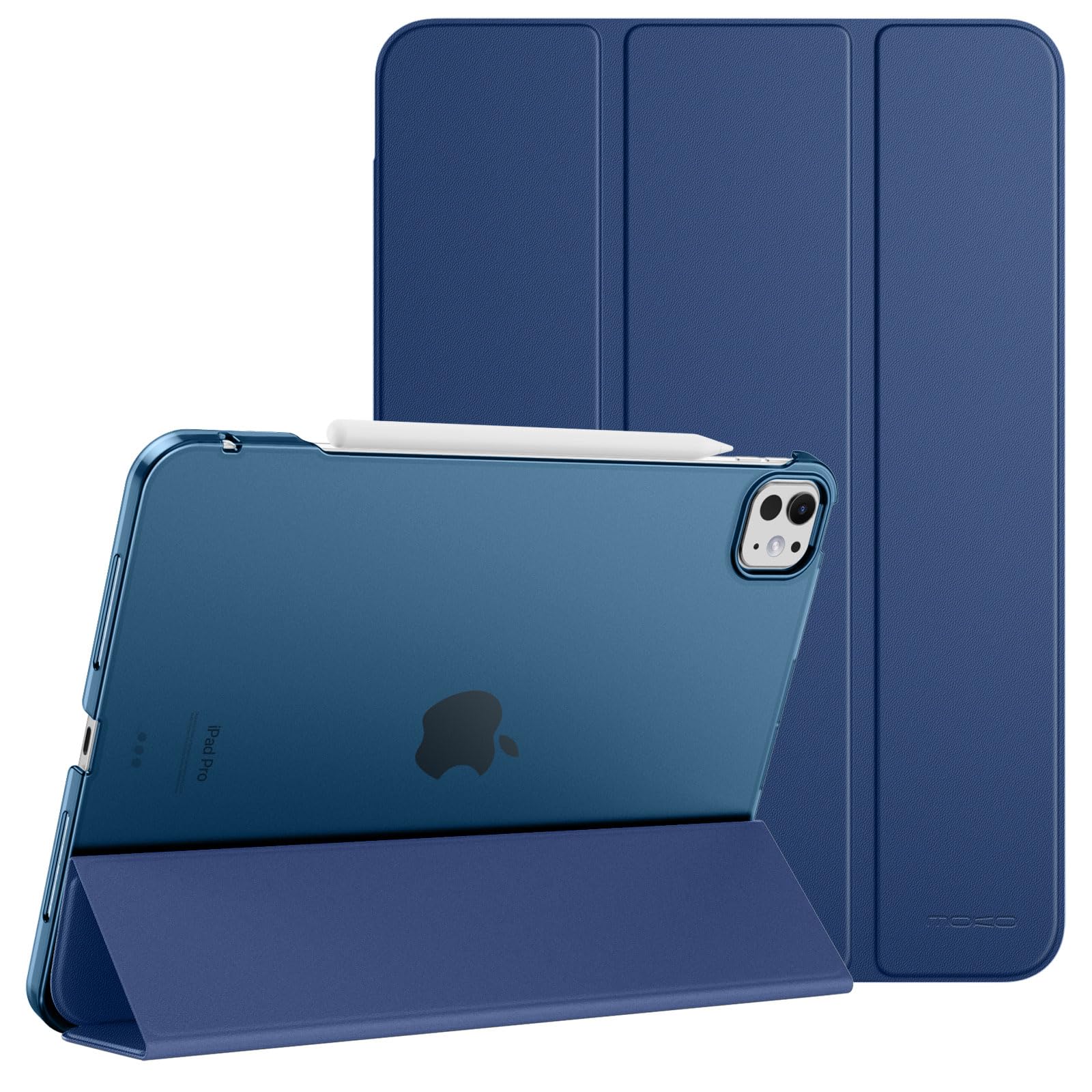MoKo Custodia per iPad Pro 13 Pollici M4 2024 (7a Gen.), Custodia Sottile con Retro Traslucido in PC Rigido per iPad Pro 2024 (A2925/ A2926/A3007), Supporta Apple Pencil Pro, Nero