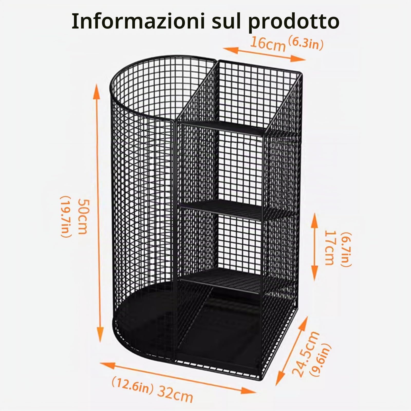 Autoportante Portaombrelli per Ingresso di Grande capacità Porta Ombrelli da Interno DesignScavato Porta Ombrelli in Metallo per Uso Interno Ed Esterno Design Moderno(Black)
