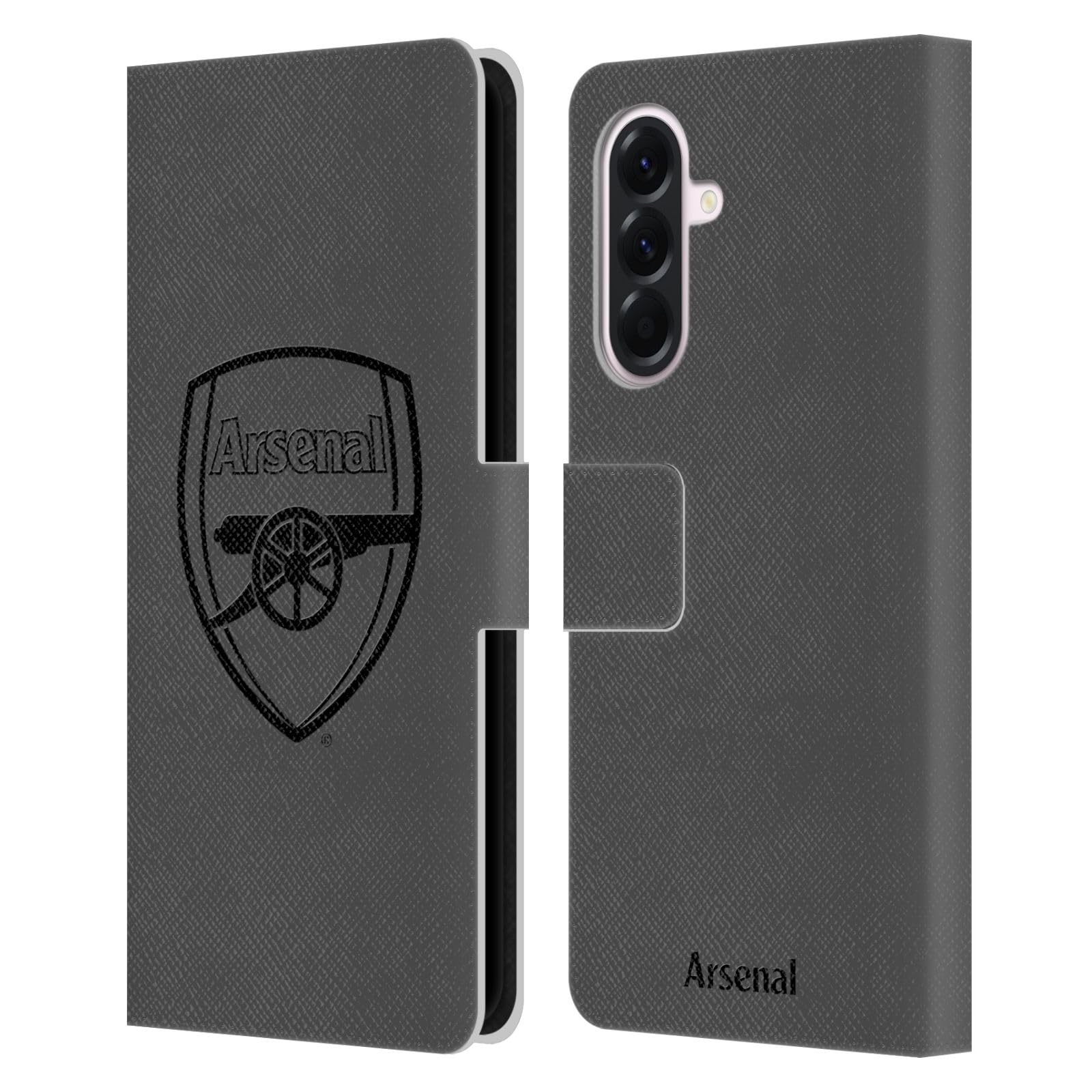 Head Case Designs Officially Licensed Arsenal FC Black Logo Crest 2 Leather Wallet Case Compatible With Samsung Galaxy A56 5G