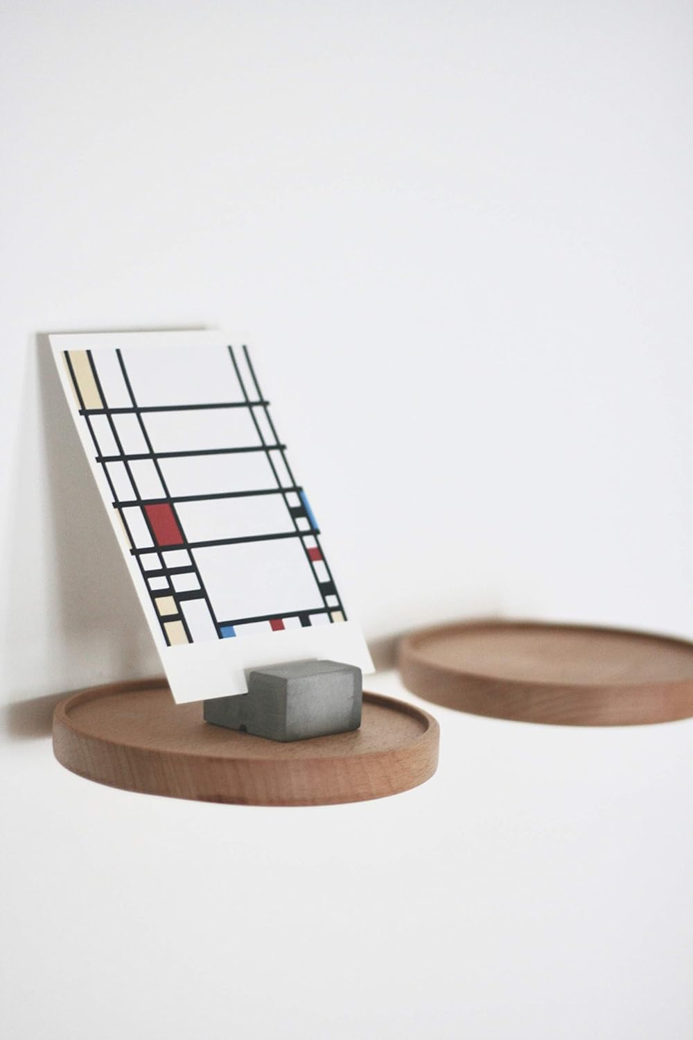 Coracle Floating Shelf Wood Round Wall Mounted Showcase Wall Shelf Hanging Planter Storage Wooden Shelf for Plants Photo Candle Invisible Wall Decoration Design Set of 2 (Diameter Ø5.9 inch)