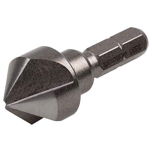 wolfcraft Avellanador cónico HSS, Ø 0.630 in, Vástago hexagonal I 2581000 I para avellanado preciso de orificios de perforación para conexiones de