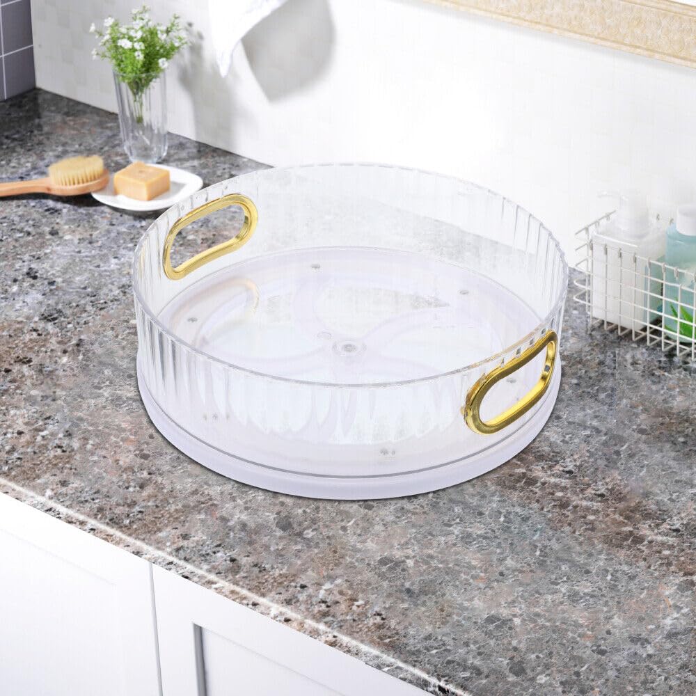 Azelf Lazy Susan Turntable Plastic Spinner for Kitchen and Bathroom Cabinet Cupboard or Countertop Organizing