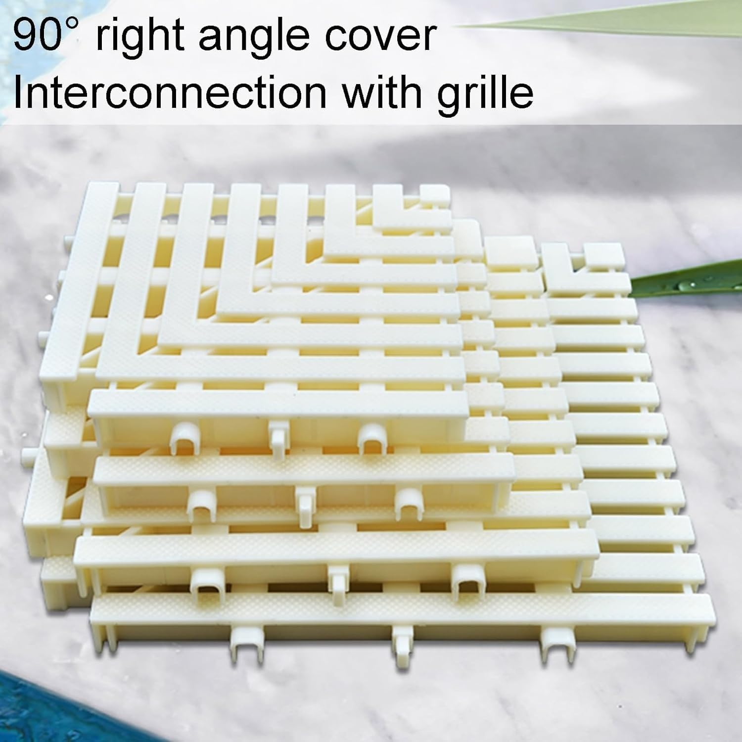 Swimming Pool Drainage Grate Gutter, ABS Plastic Overflow Grate for Pools, White 35x35cm & 40x40cm, Durable Pool Drainage System, Prevents Clogs and Water Accumulation