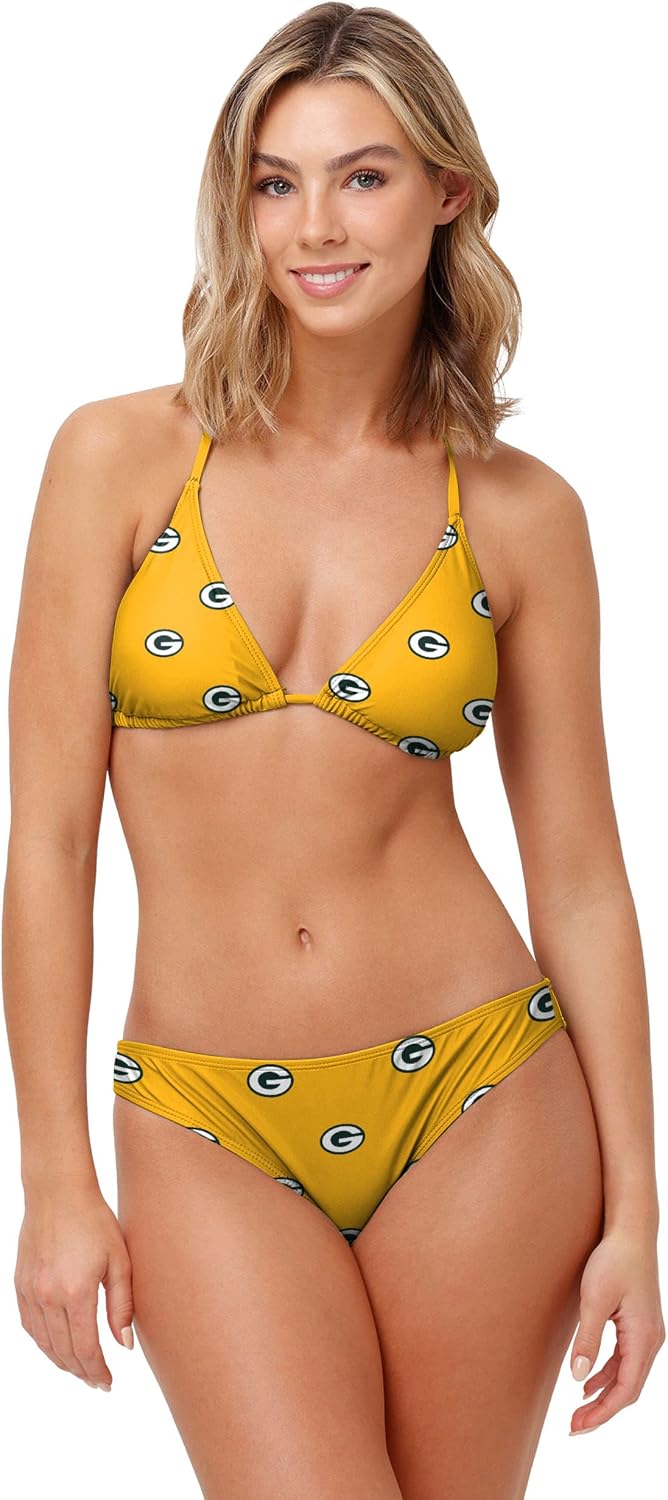 FOCO Green Bay Packers NFL Womens Mini Print Bikini Bottom - XL