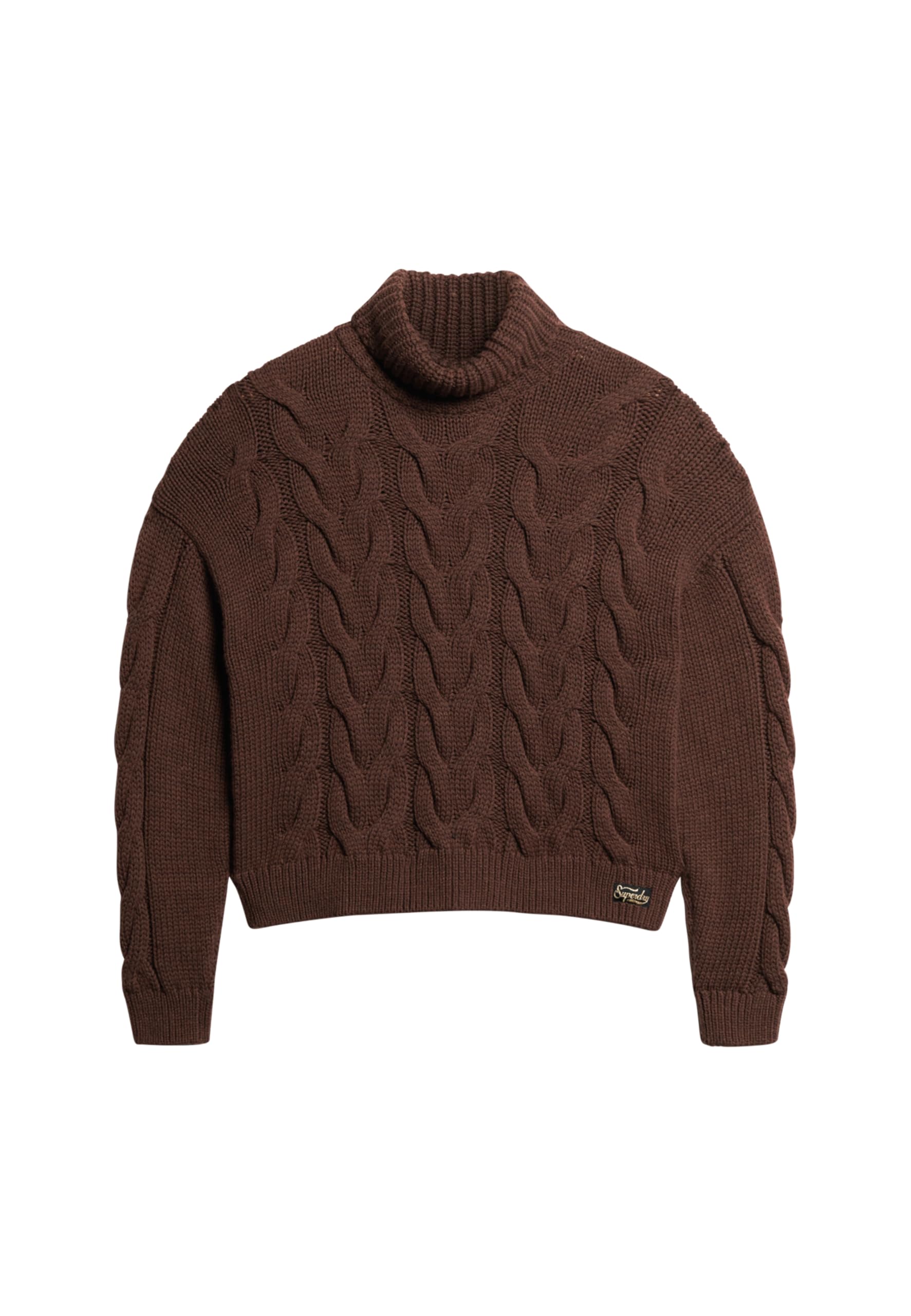Superdry Damen Polopullover mit Ketten-Zopf-Muster
