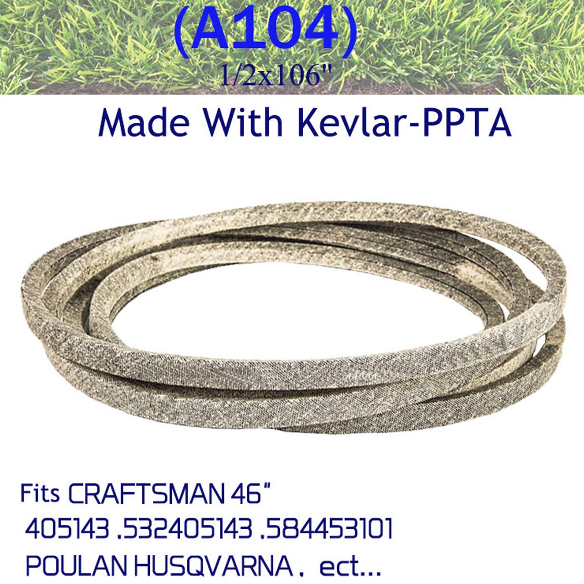 Cinghia Trattorino Tagliaerba Con Kevlar - 1/2 X 106 Pollici Per AYP, Ariens, Craftsman - Foto 4