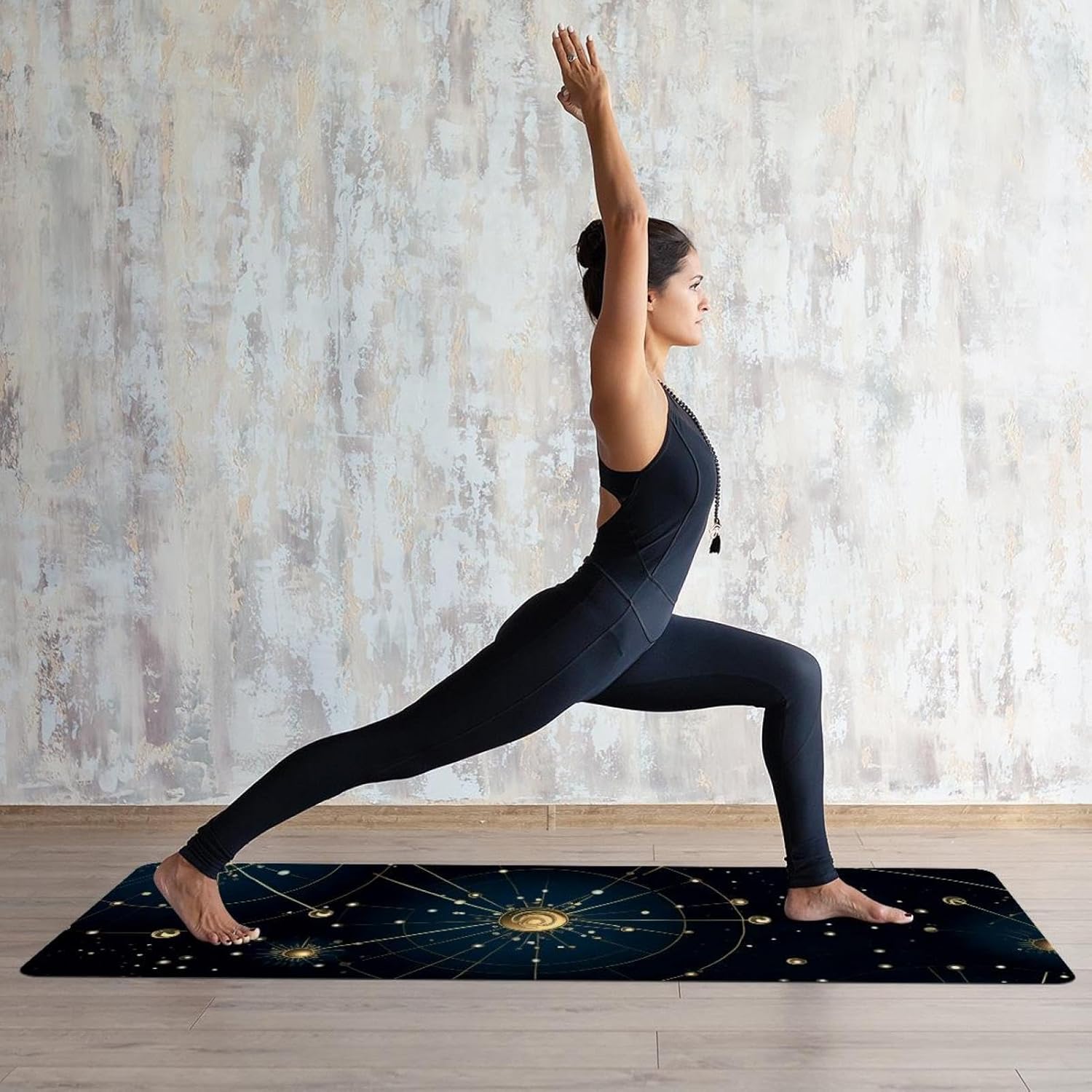Yoga Towel, Constellations Zodiac Galaxy Pattern Non Slip Sweat Absorbent Hot Yoga Mat Towel for Hot Yoga, Pilates and Fitness - 72.8" x 26.8"