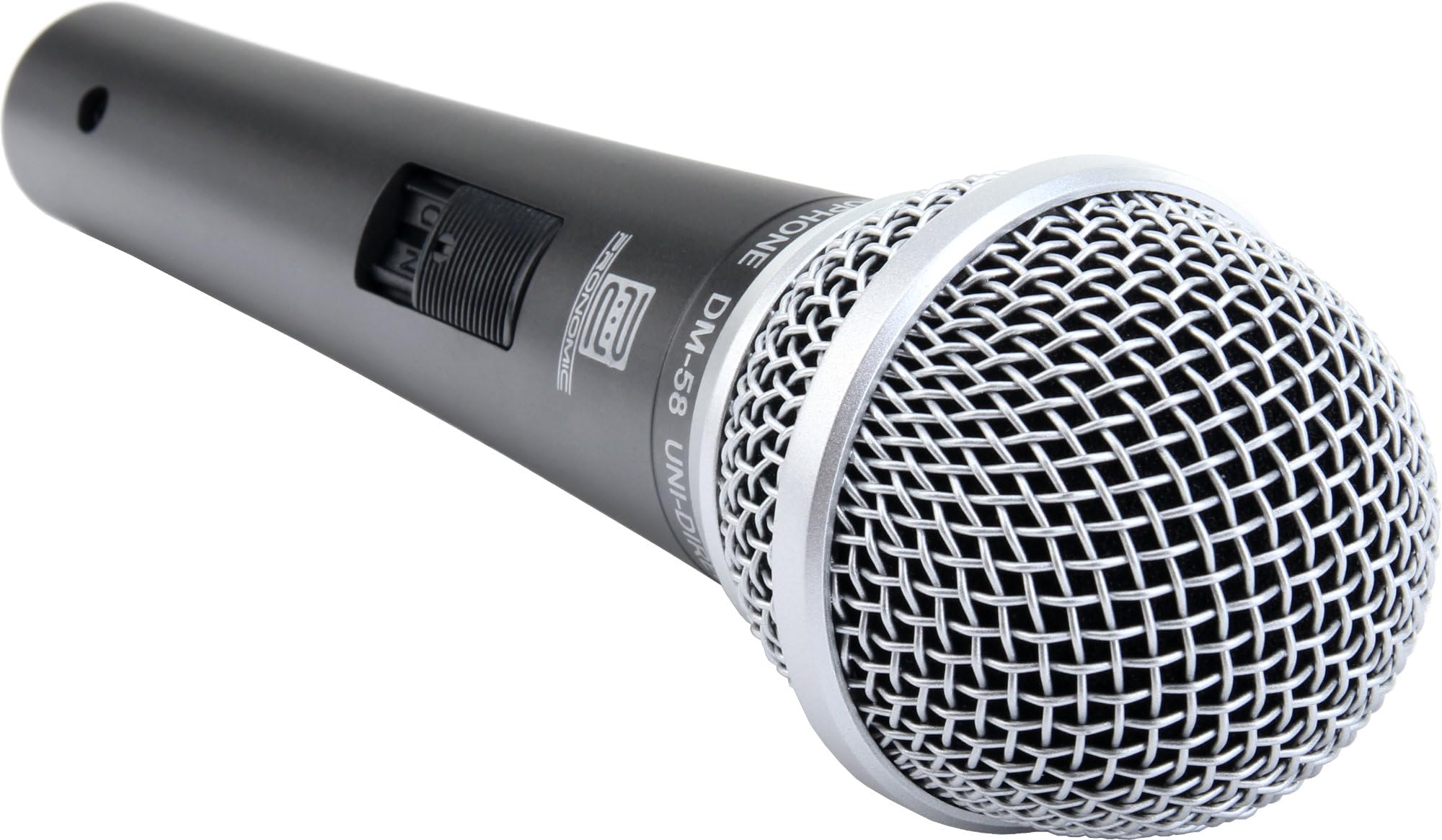 Pronomic DM-58 Vocal Mikrofon 3er Starter Set (dynamisches Handmikrofon mit Schalter, Richtcharakteristik: Superniere, inkl. 3 Ständer, 3 Klemmen + 3x 5m XLR-Kabel)