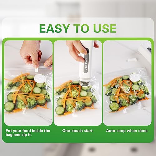Miniatura 4 de Sellador al vacío de mano con 30 bolsas reutilizables  6 veces más frescura, sellado de un solo toque y recargable  Sin BPA, bolsas a prueba de
