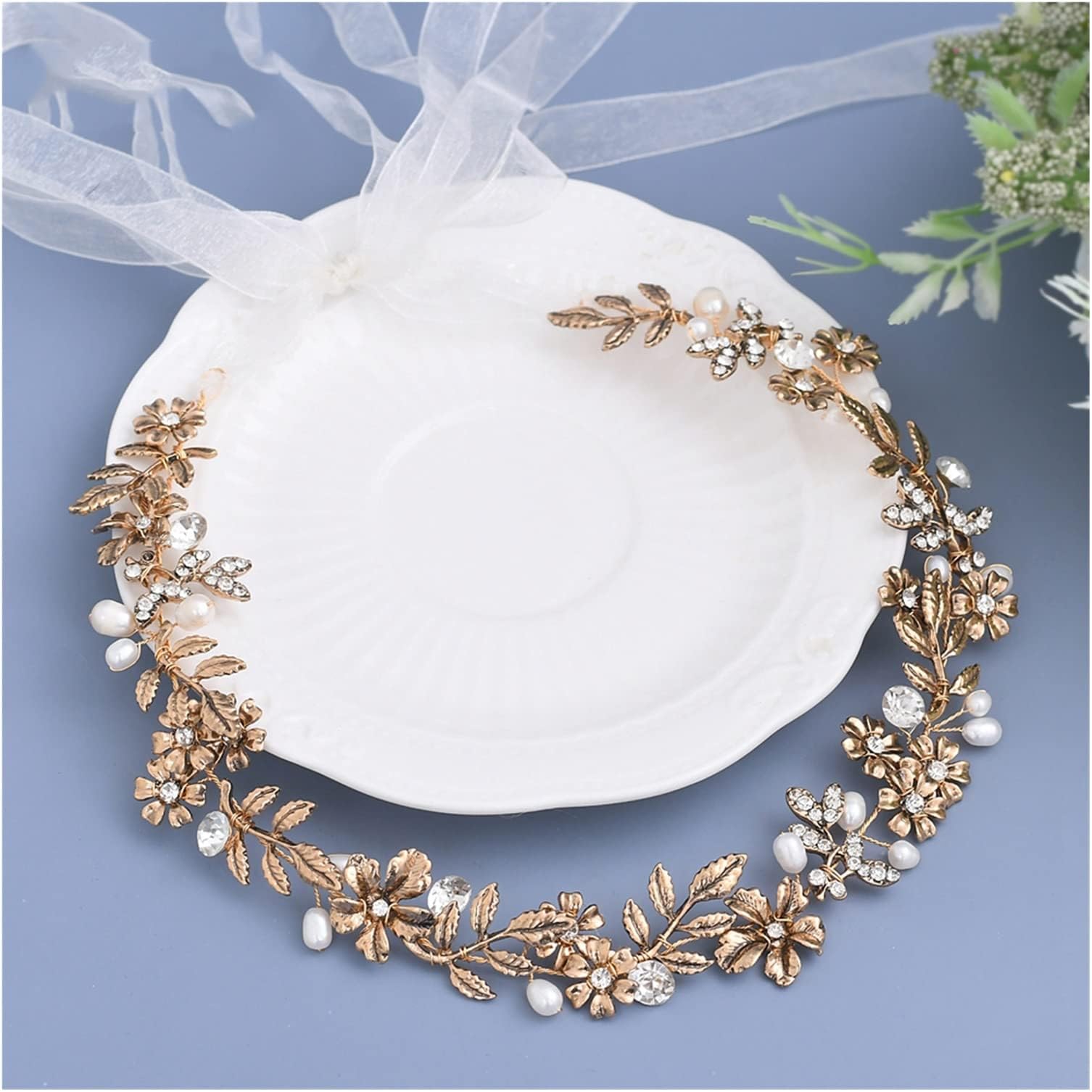 YFQHDD Wedding Belt Crystal Wedding Dress Belts Rhinestone Wedding Belt Gold Bridal Belt (Color : A, Size : One size)