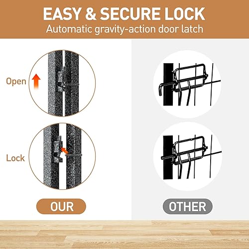 Miniatura 5 de Petorldog Corralito de metal para perros, 40 pulgadas de altura, 24 paneles, valla grande para perros grandes, medianos y pequeños, para interiores