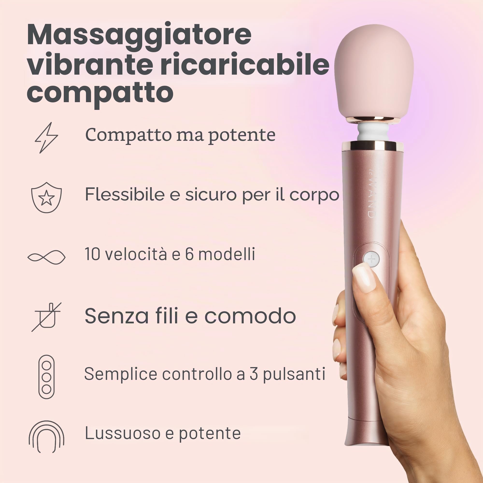 Le Wand 86809 Bacchetta Ricaricabile da Viaggio