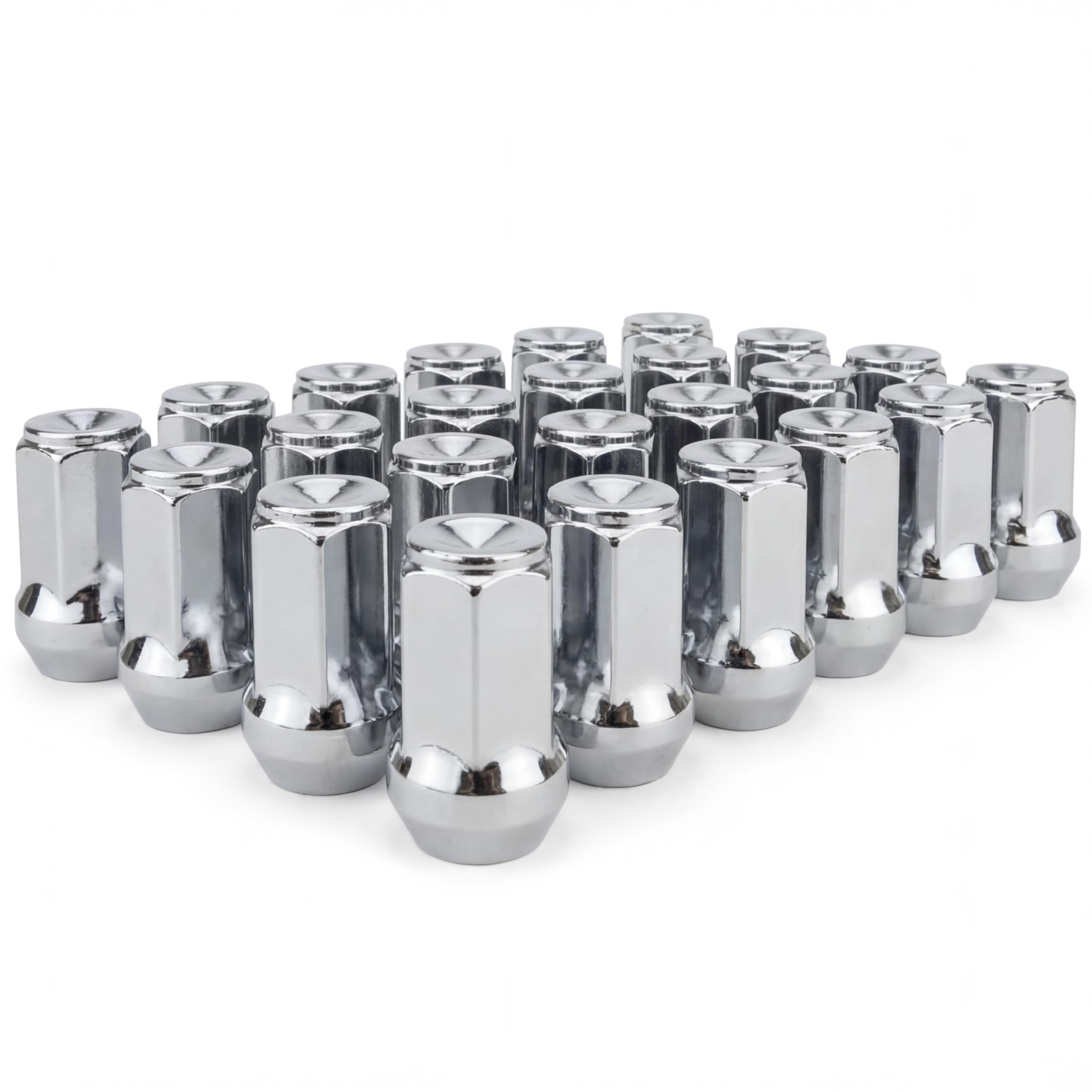 HASKYY 24 dadi per ruota M14 x 1,5 x 41 mm, attacco conico a 60° SW19 (larghezza chiave), dadi cromati a 6 fori, compatibili con Dodge RAM a partire dal 2019