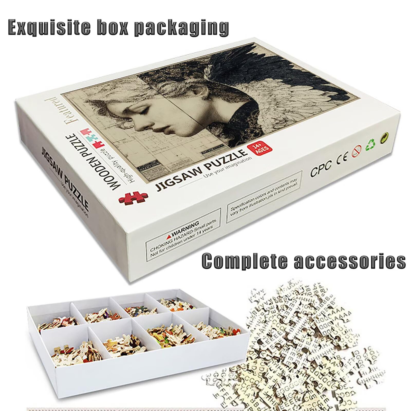 Puzzle Arte con Scatola Donna, Ala Puzzle Legno 3000 Pezzi Adulti 122x81cm, DIY Classici Gioco, Attività di Intrattenimento ad Alta Difficoltà, Jigsaw Per Tutta La Famiglia, Regalo Donna, 9-7319