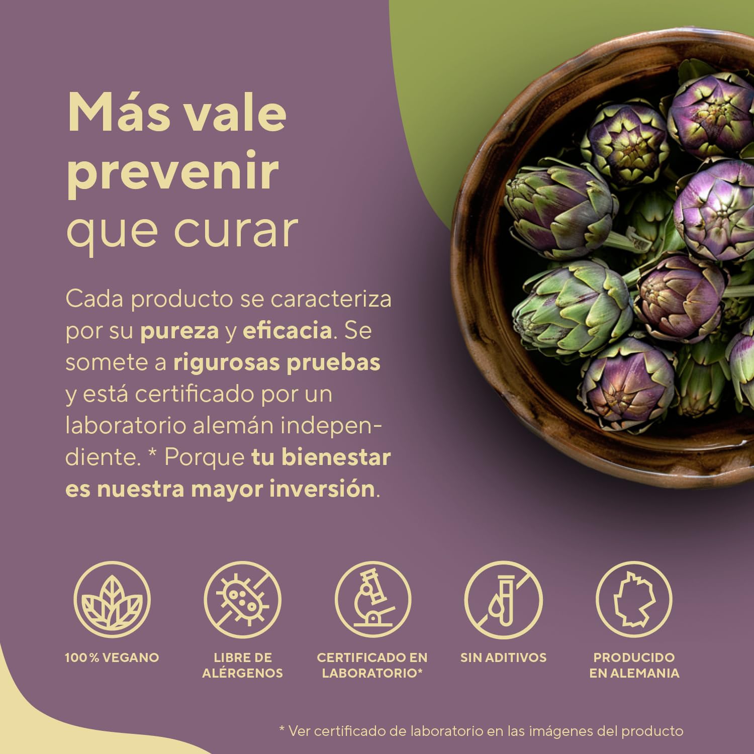 Extracto de Alcachofa - 2400mg al día - 300 Capsulas - 12:1 extracto (60mg Cynarin) - Autentico Extracto de Alcachofa Francesa - Vegano y Probado en Laboratorio - TRUE NATURE®