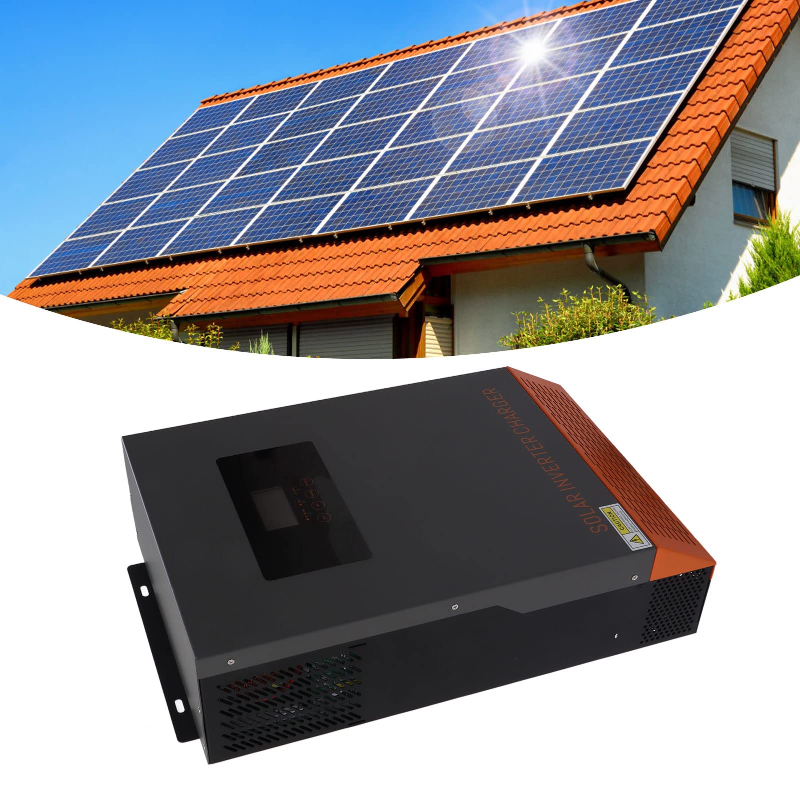 Oumefar Caricatore Inverter Solare Ad Alta Efficienza da 3500 W con MPPT per Uso Domestico e in ufficio. Lega di Alluminio