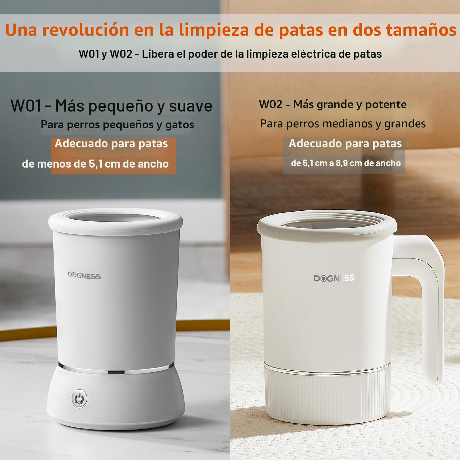 DOGNESS Limpiador automático para patas de perros, eléctrico, recargable a través de USB, a 360°, para la limpieza de las patas del perro