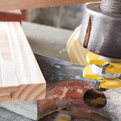 Miniatura 11 de NC NC - Juego de brocas para ranurar y lengua, 2 piezas de fresado de madera para carpintería (vástago de 14 pulgadas)