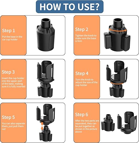 Miniatura 6 de IULONEE Adaptador expansor multifuncional para portavasos de automóvil, base ajustable, expandible y resistente, compatible con Yeti de 203640