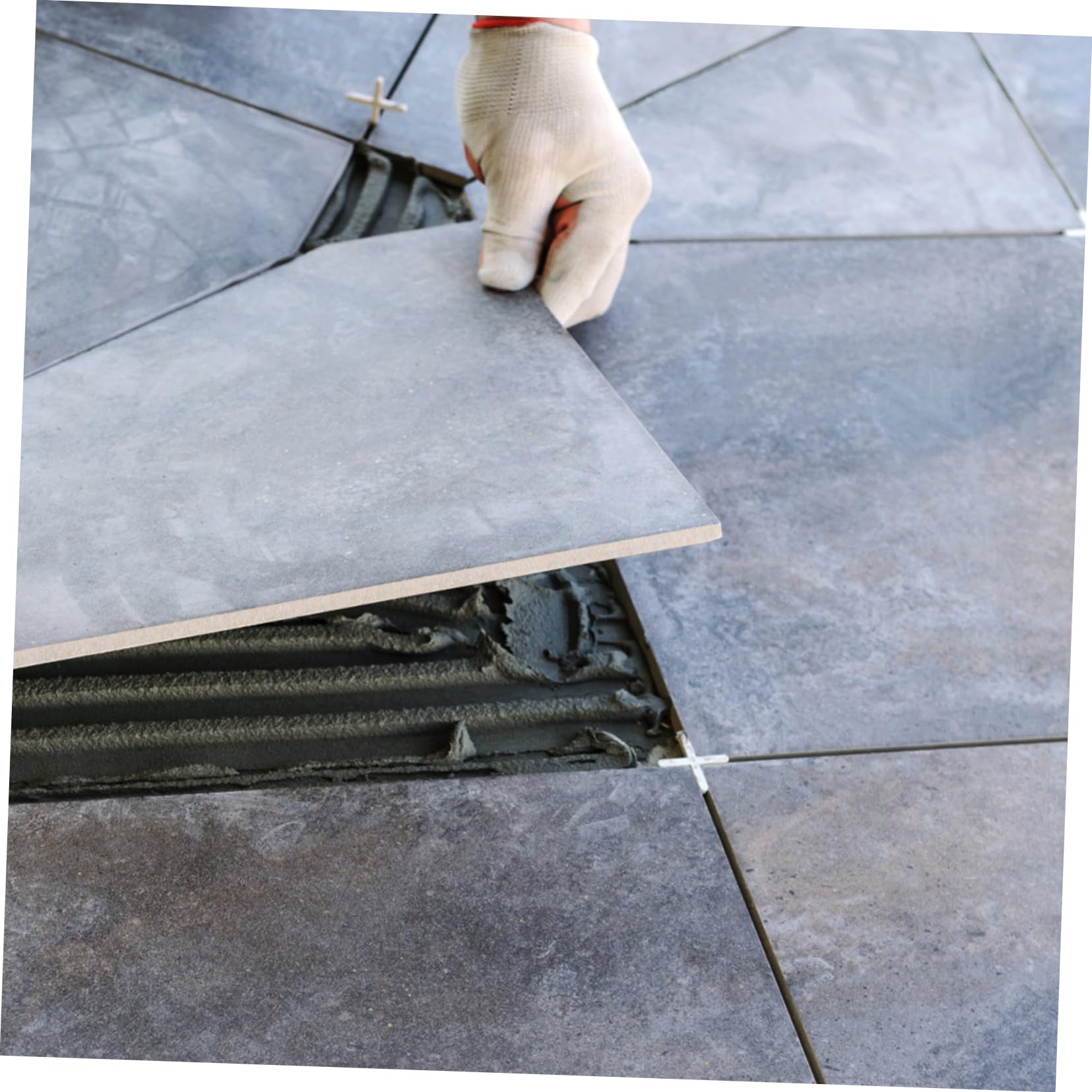 BESTonZON Entretoises Croisées Pose Précise et Rapide Lot de 10000 en Pe Blanc, Réutilisables, pour Carrelage, pour Pose de Carrelage au Sol
