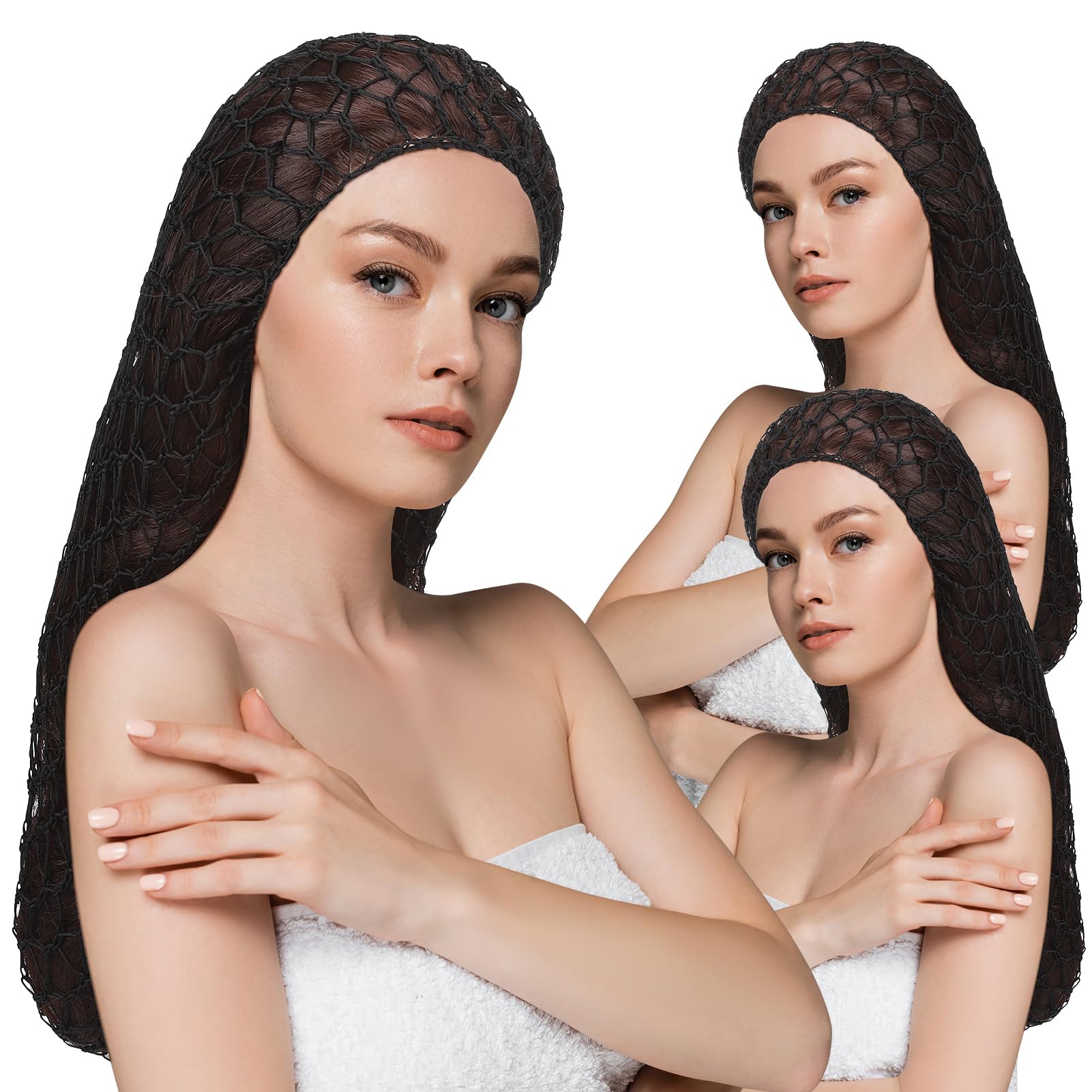 5 Pcs Snoods for Women Hair Extra Large Hair Nets for Curly Hair