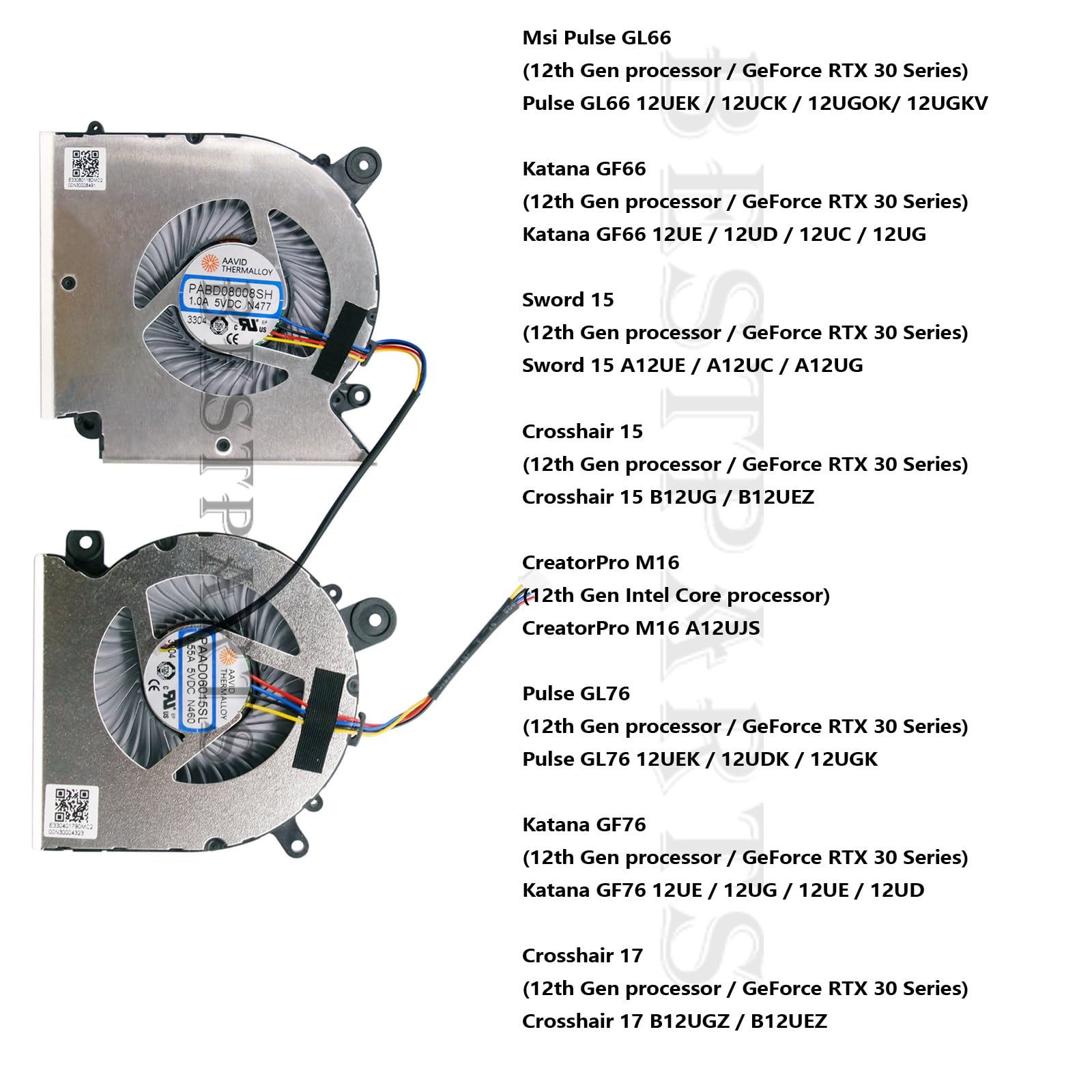 Amazon.com: BestParts New CPU+GPU Cooling Fan Replacement for MSI