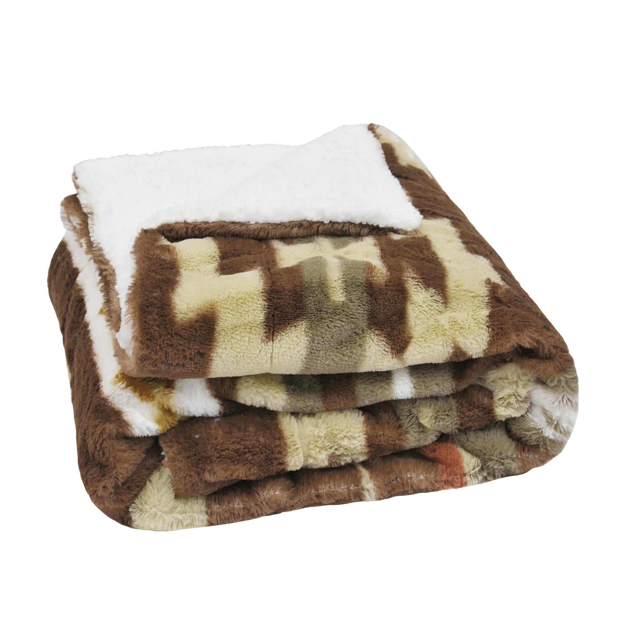 Home Soft Things Southwest Faux Fur Throw Blankets Reversible to Sherpa, Boho Plush Soft Warm Lightweight Bohemian Blanket for Couch Bed Chair,