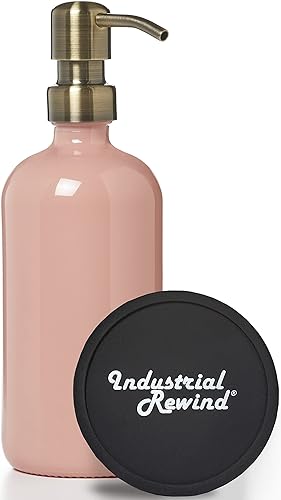 Vista 24 de Dispensador de jabón de vidrio con bomba de metal, botella de loción de vidrio de 16 onzas Transparente/cromado,Espuma de mar/cromo,Coral/Cromo,Gris