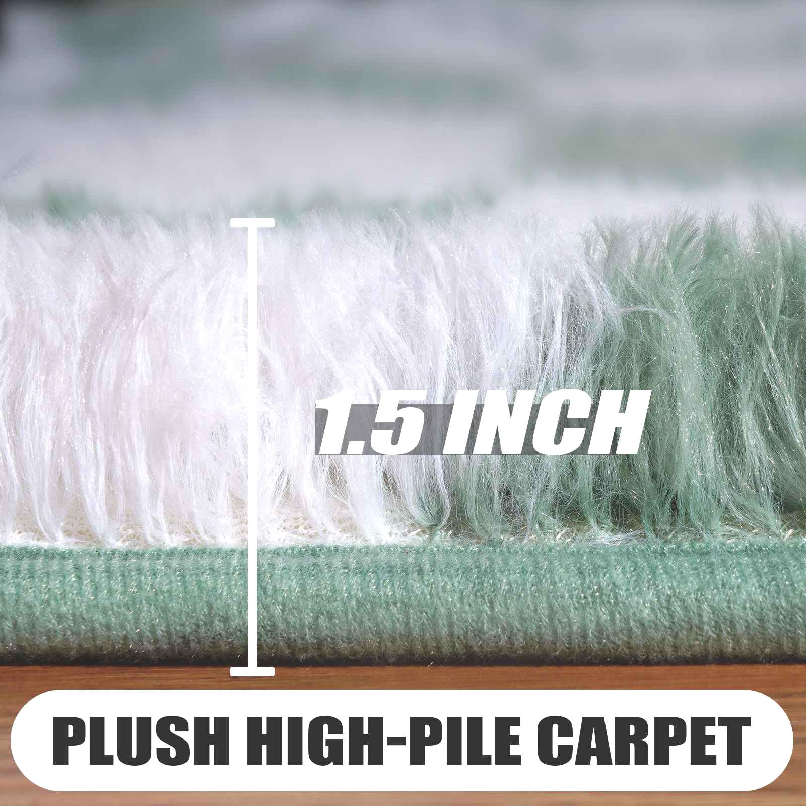 Tapis à carreaux pour chambre à coucher, 90x150cm vert sauge et blanc, tapis de salon pour chambre d'enfant, chambre de bébé, crèche, décoration de salon, moelleux doux et duveteux, tapis de