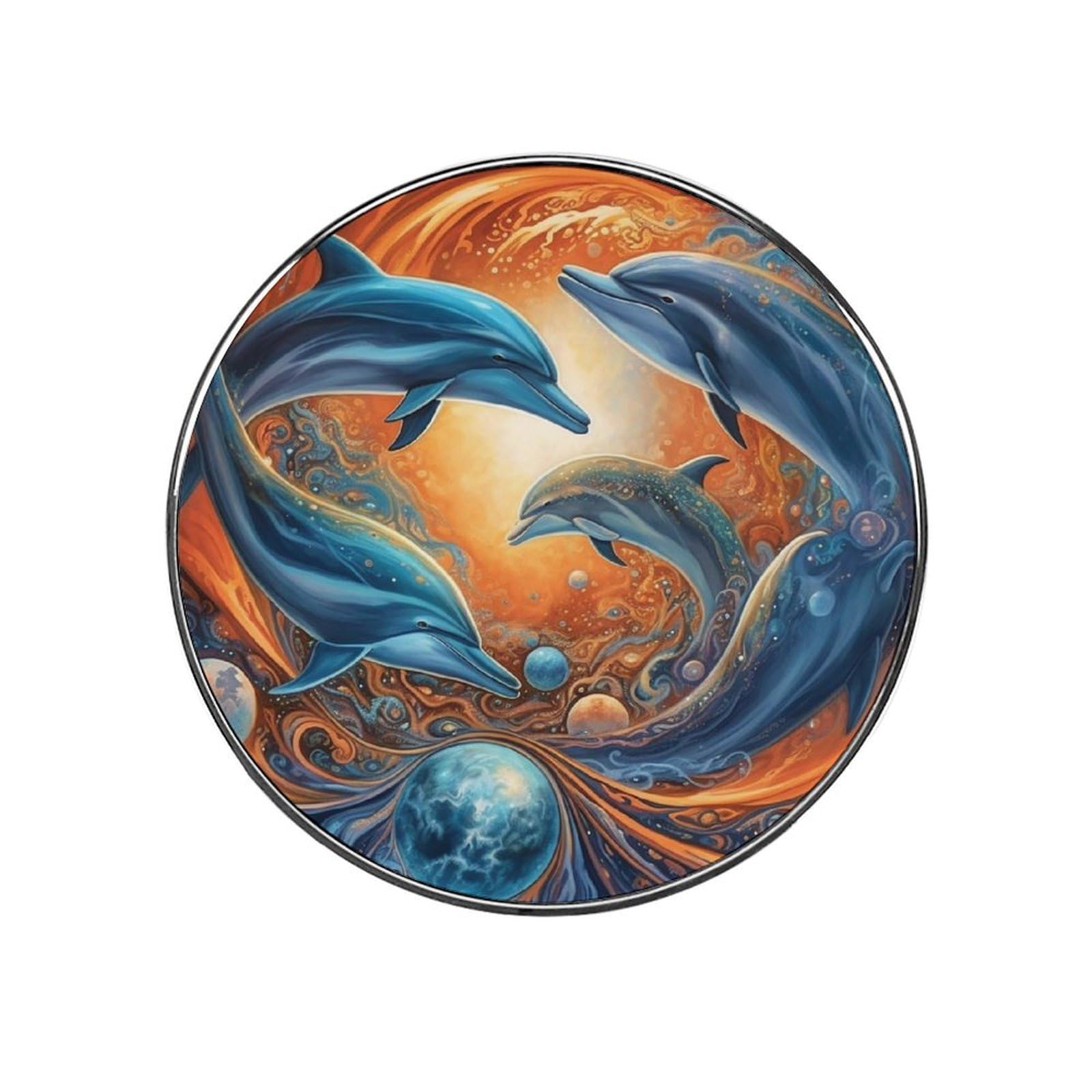 Fridge Magnets Waterproof Small Strong Magnets for Fridge Dolphins in The Solar System Refrigerator Magnets Kitchen Accessories Cute Decorative Magnets for Whiteboard Locker Office Home Decor