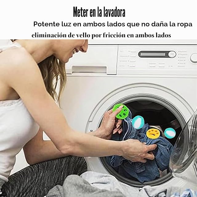 Foto 2 de 7 de KOSLEOW Quita Pelos Mascotas, 8 Piezas Atrapa Pelos Lavadora Reutilizable