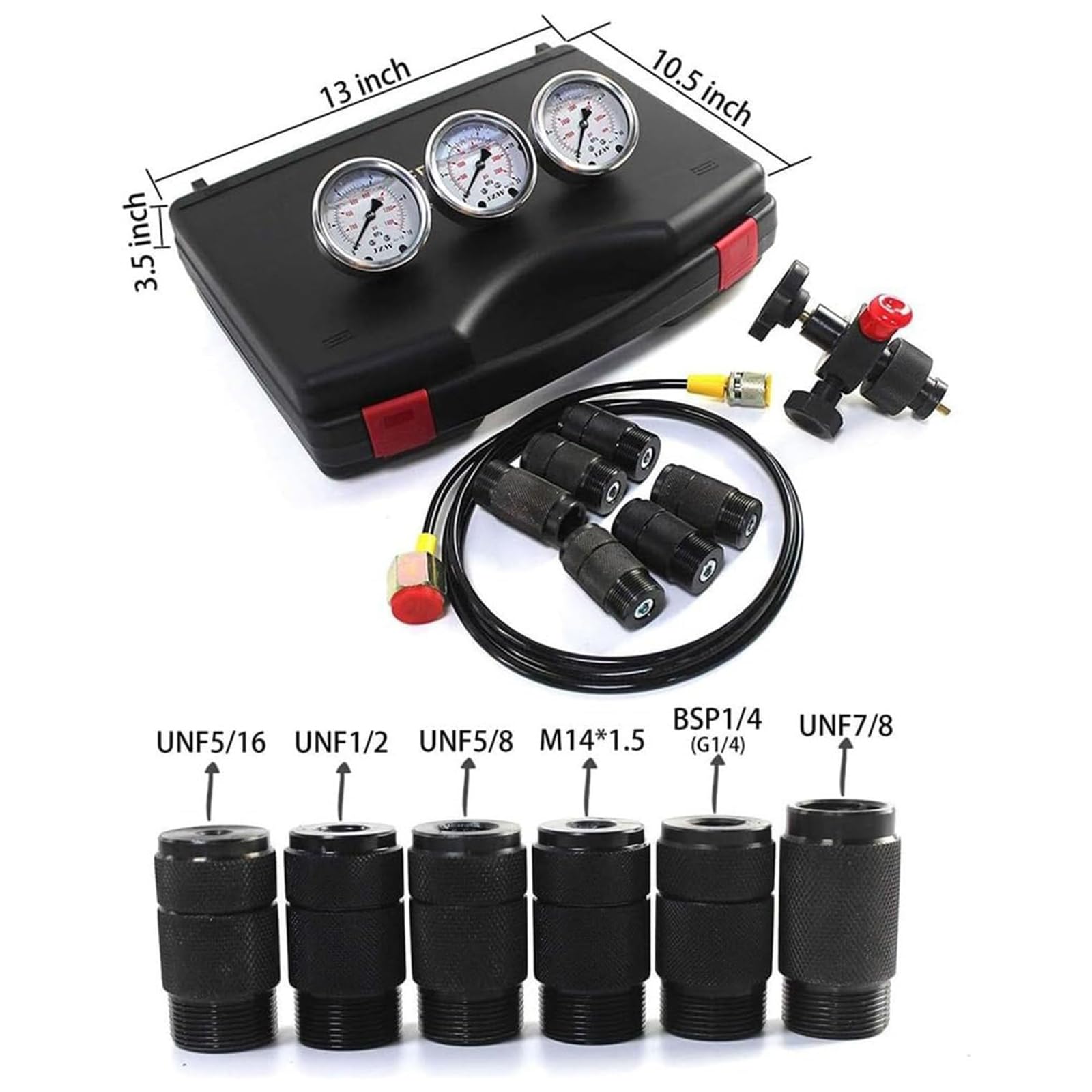 Kit de carga de acumulador de nitrógeno hidráulico, kit de llenado de nitrógeno, manguera de gas y cuerpo de válvula principal, kit de prueba de presión de nitrógeno, herramientas de carga de gas