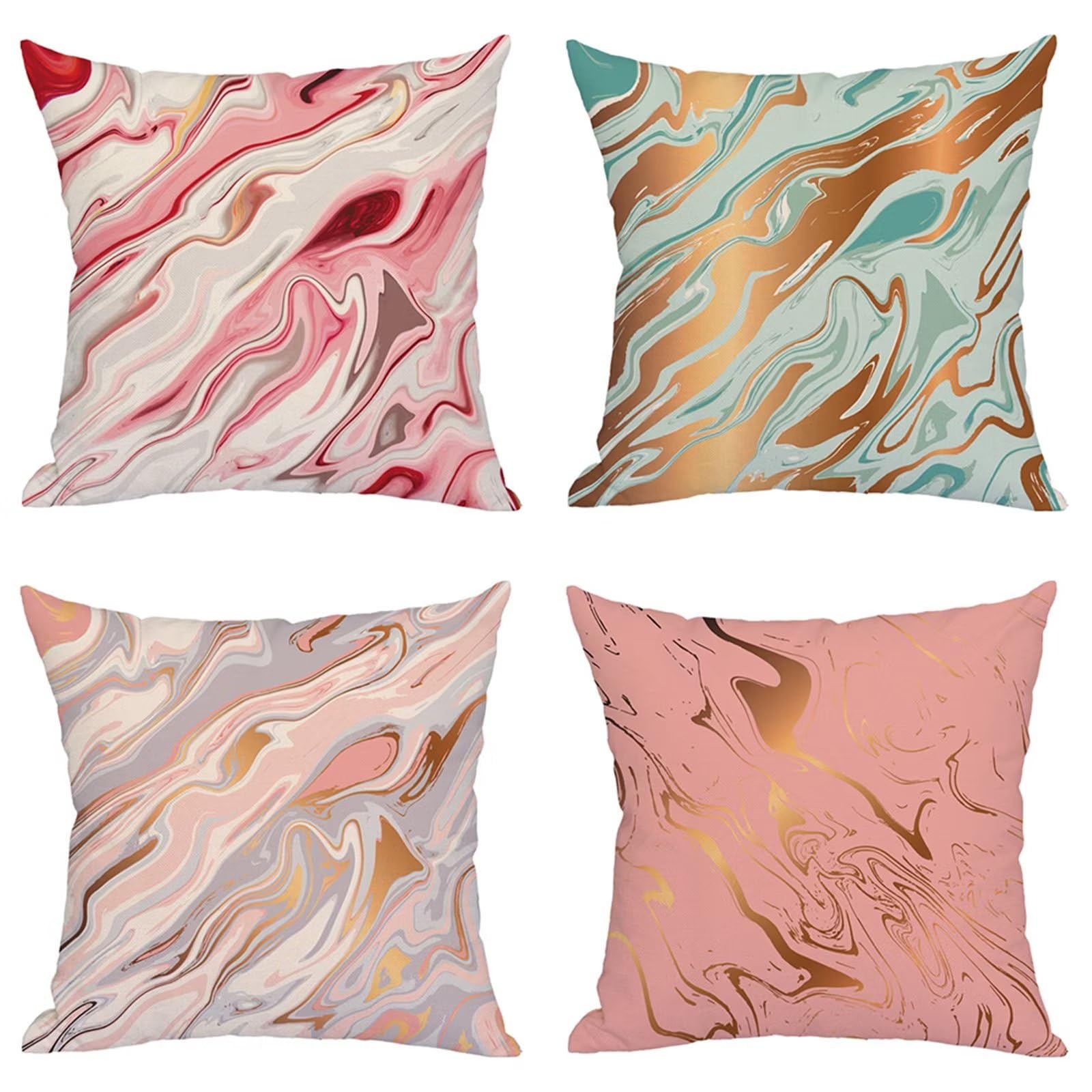Rosa colorato Cuscini Divano 65x65cm,Federe per Cuscino Divano Velluto Decorativi Copricuscini 4 Pack Copricuscini Divano Quadrati per Casa Giardino Esterno Divano Sedia Cuscini YG1041